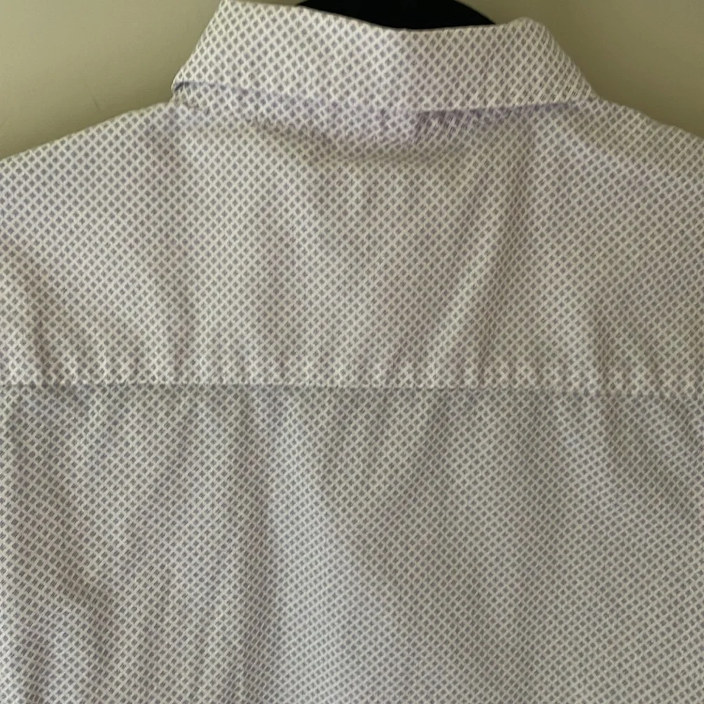 Chaps Button Down Dress Shirt White Lavender Purple Youth Boys XL 18 20